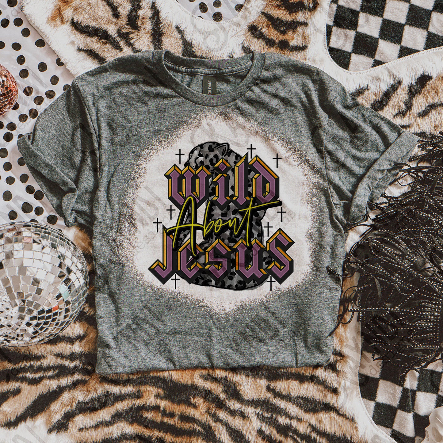 Wild about Jesus Purple Fierce Faith Collab Design Sublimation Design PNG Digital Download Printable Cute Pink Leopard Cheetah Grunge