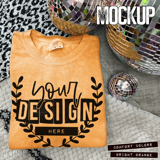 Comfort Colors Bright Orange High Quality JPG File Mock-up
