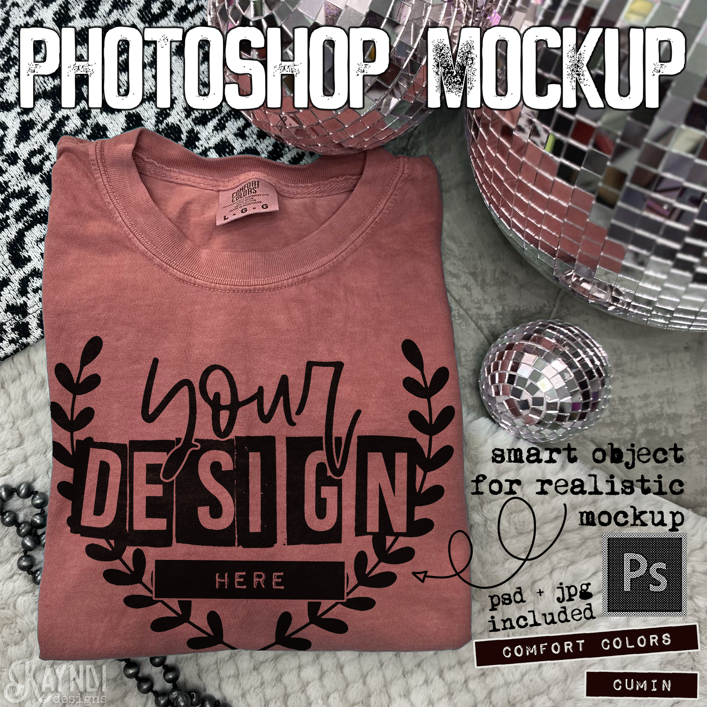 Comfort Colors Cumin High Quality PSD File with Smart Object Mock-up