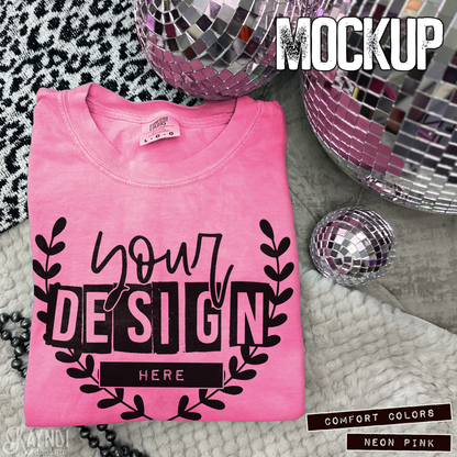 Comfort Colors Neon Pink High Quality JPG File Mock-up