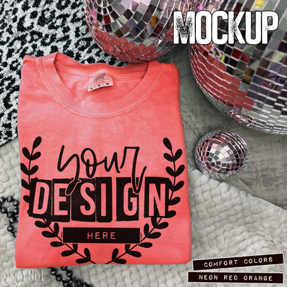 Comfort Colors Neon Red High Quality JPG File Mock-up