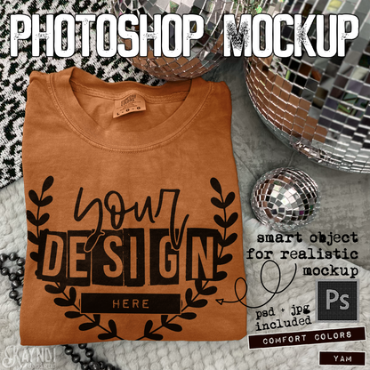 Comfort Colors Yam High Quality PSD File with Smart Object Mock-up