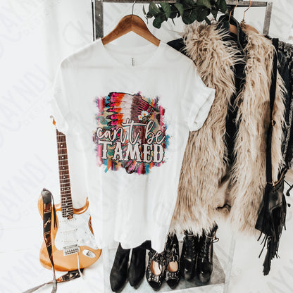 Can't Be Tamed Sublimation Design PNG Digital Download Printable Head Dress Aztec Brushstroke