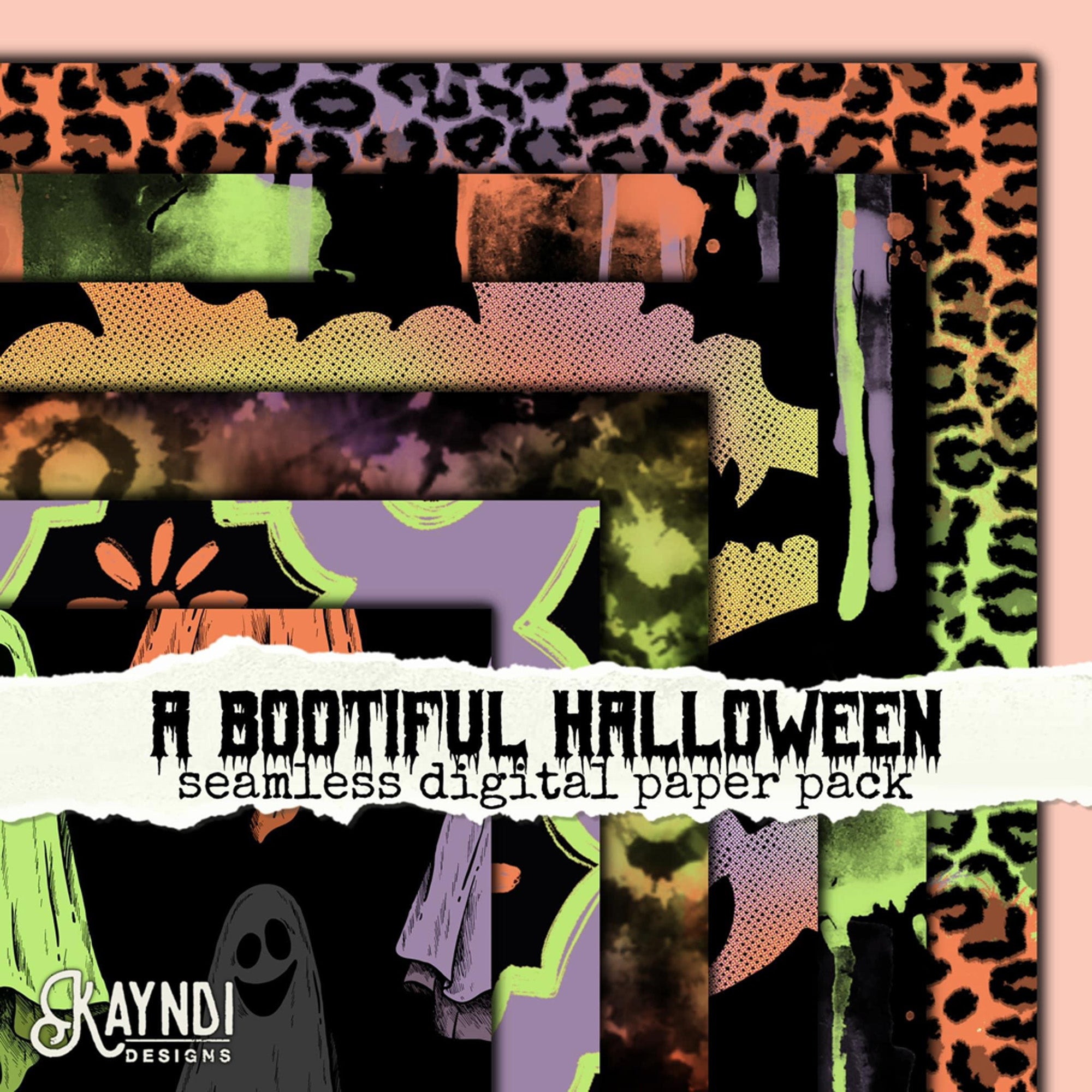 Bootiful Designs A Bootiful Halloween Paper Pack Pattern Sublimation Design PNG Digital ...