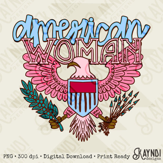 American Woman Design PNG Digital Download Sublimation DTF Print Ready