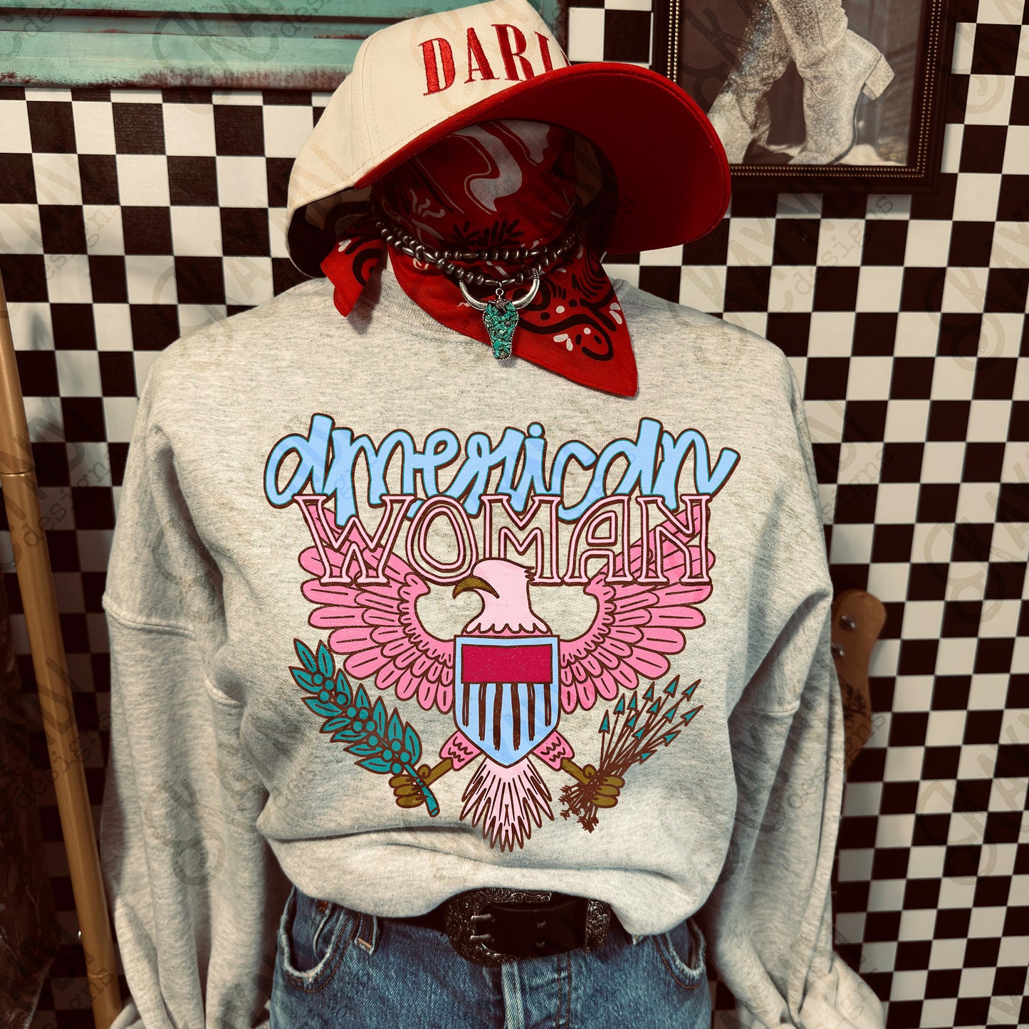 American Woman Design PNG Digital Download Sublimation DTF Print Ready