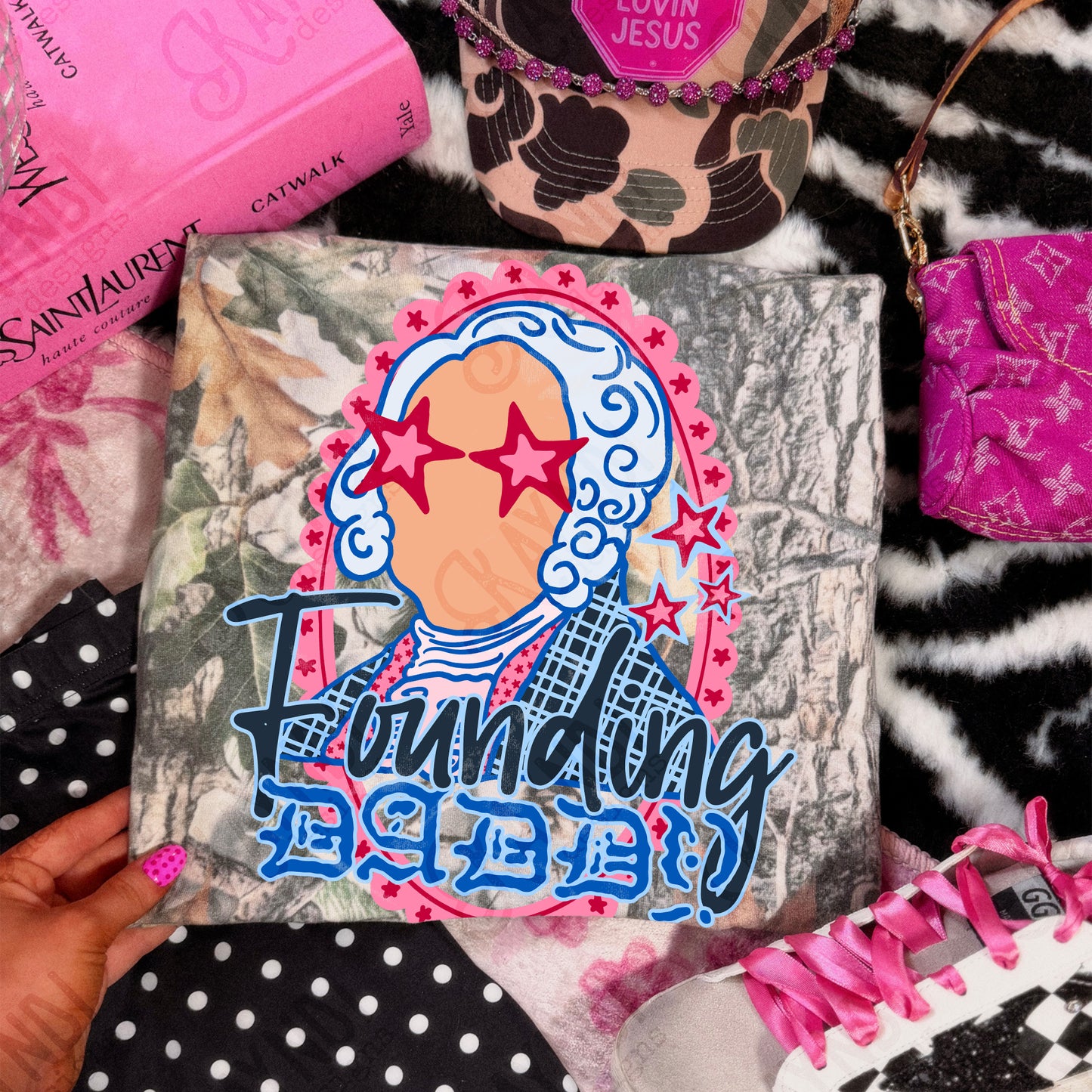 Founding Daddy Star Eyes Design PNG Digital Download Sublimation DTF Print Ready