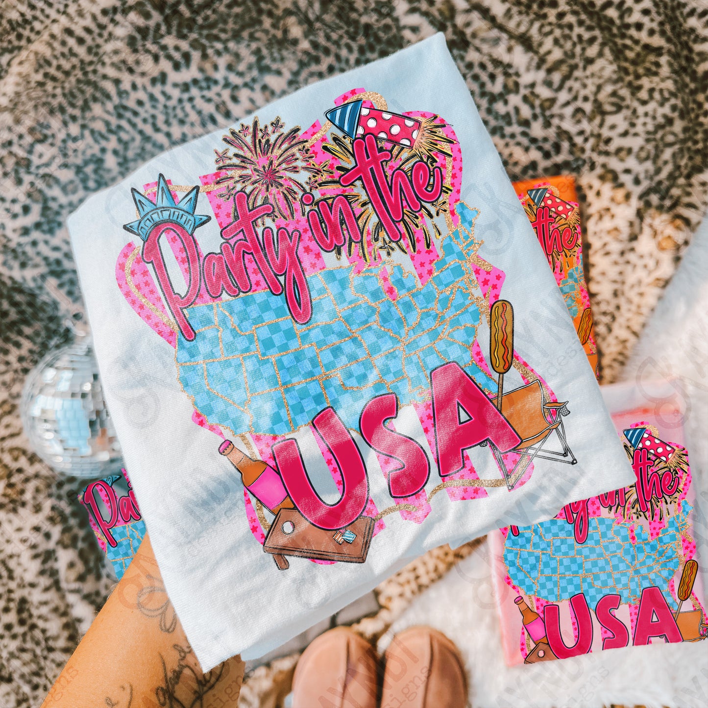 Party in the USA Design PNG Digital Download Sublimation DTF Print Ready
