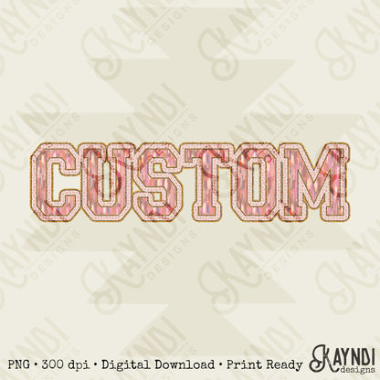 Custom Nickname Team Sports Design Sublimation Design PNG Digital Download Printable Pink Leopard Cheetah Gold Glitter Brushstrokes Mascot School Football Teacher Cheerleader Mama Mini