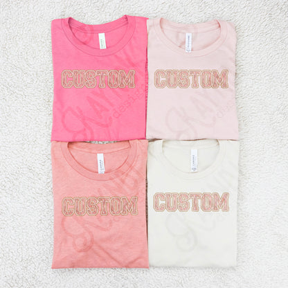 Custom Nickname Team Sports Design Sublimation Design PNG Digital Download Printable Pink Leopard Cheetah Gold Glitter Brushstrokes Mascot School Football Teacher Cheerleader Mama Mini