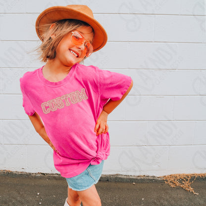 Custom Nickname Team Sports Design Sublimation Design PNG Digital Download Printable Pink Leopard Cheetah Gold Glitter Brushstrokes Mascot School Football Teacher Cheerleader Mama Mini