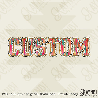 Custom Nickname Team Sports Design Sublimation Design PNG Digital Download Printable Pink Teal Gold Glitter Brushstrokes Mascot School Football Teacher Cheerleader Mama Mini