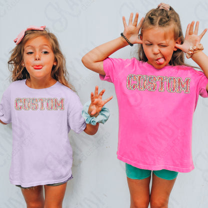 Custom Nickname Team Sports Design Sublimation Design PNG Digital Download Printable Pink Teal Gold Glitter Brushstrokes Mascot School Football Teacher Cheerleader Mama Mini