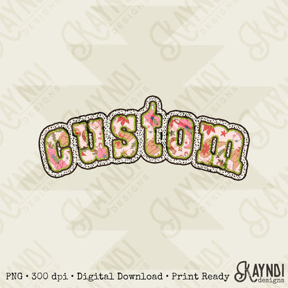 Custom Nickname Cowgirl Christmas Design Sublimation Design PNG Digital Download Printable Glitter Cheerleader Mama Mini Pink Cowgirl Boots Western Cowboy Hat