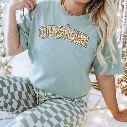 Custom Nickname Cowgirl Christmas Design Sublimation Design PNG Digital Download Printable Glitter Cheerleader Mama Mini Pink Cowgirl Boots Western Cowboy Hat