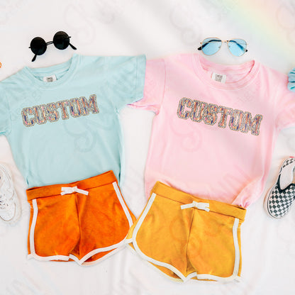 Custom Nickname Team Sports Design Sublimation Design PNG Digital Download Printable Pink Blue Gold Glitter Brushstrokes Mascot School Football Teacher Cheerleader Mama Mini