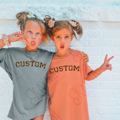 Custom Nickname Team Sports Design Sublimation Design PNG Digital Download Printable Tortoise Shell Gold Glitter Mascot School Football Teacher Cheerleader Mama Mini