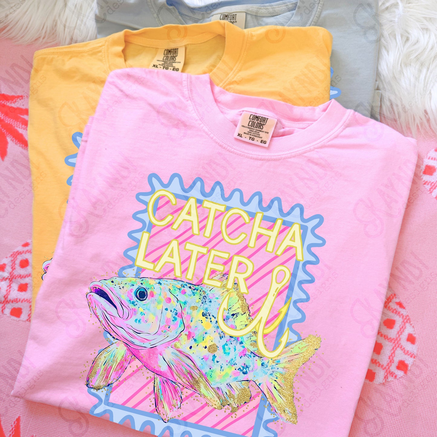 Catcha Later PNG Digital Download Sublimation DTF Print Pastel Fishing Preppy Southern