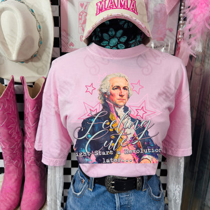 Feelin' Cute Might Start a Revolution Later PNG Digital Download Sublimation DTF Print Stars Patriotic