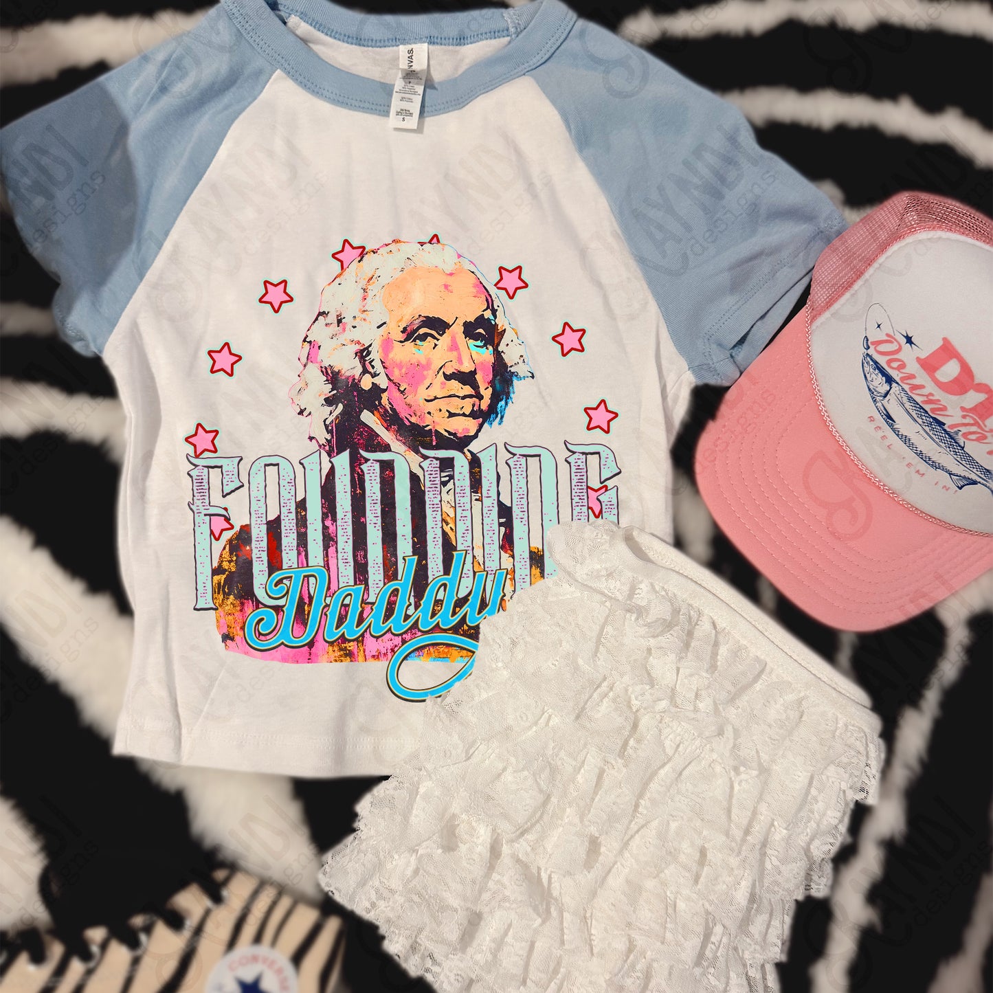 Founding Daddy PNG Digital Download Sublimation DTF Print Dad Patriotic Stars
