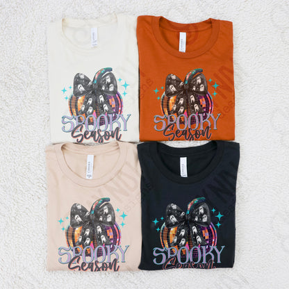 Spooky Season Design PNG Digital Download Printable Halloween Trick or Treat Design Grunge Rock Band Coquette Bow Disco Pumpkin Ghosts