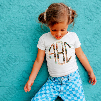 Desert Leopard Scalloped Monogram Set Sublimation Design PNG Digital Download Printable