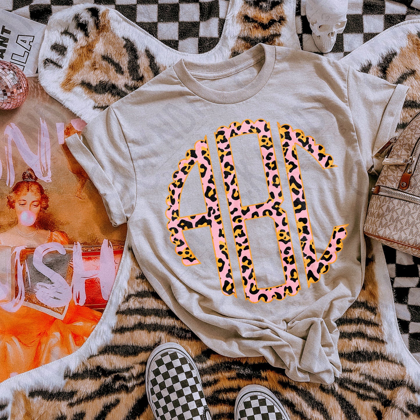 Pumpkin Spice Girls Scalloped Monogram Set Sublimation Design PNG Digital Download Printable