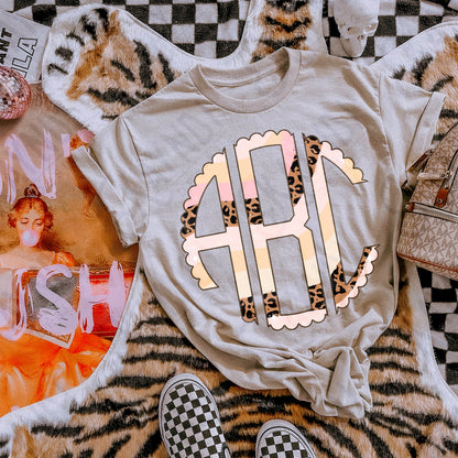 Wild Dreams Scalloped Monogram Set Sublimation Design PNG Digital Download Printable