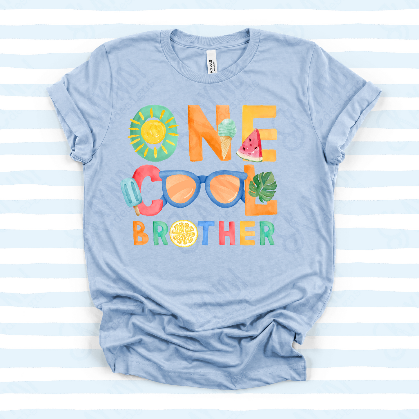 One Cool Brother PNG Digital Download Sublimation DTF Print Summer Color Fun