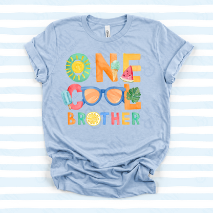 One Cool Brother PNG Digital Download Sublimation DTF Print Summer Color Fun