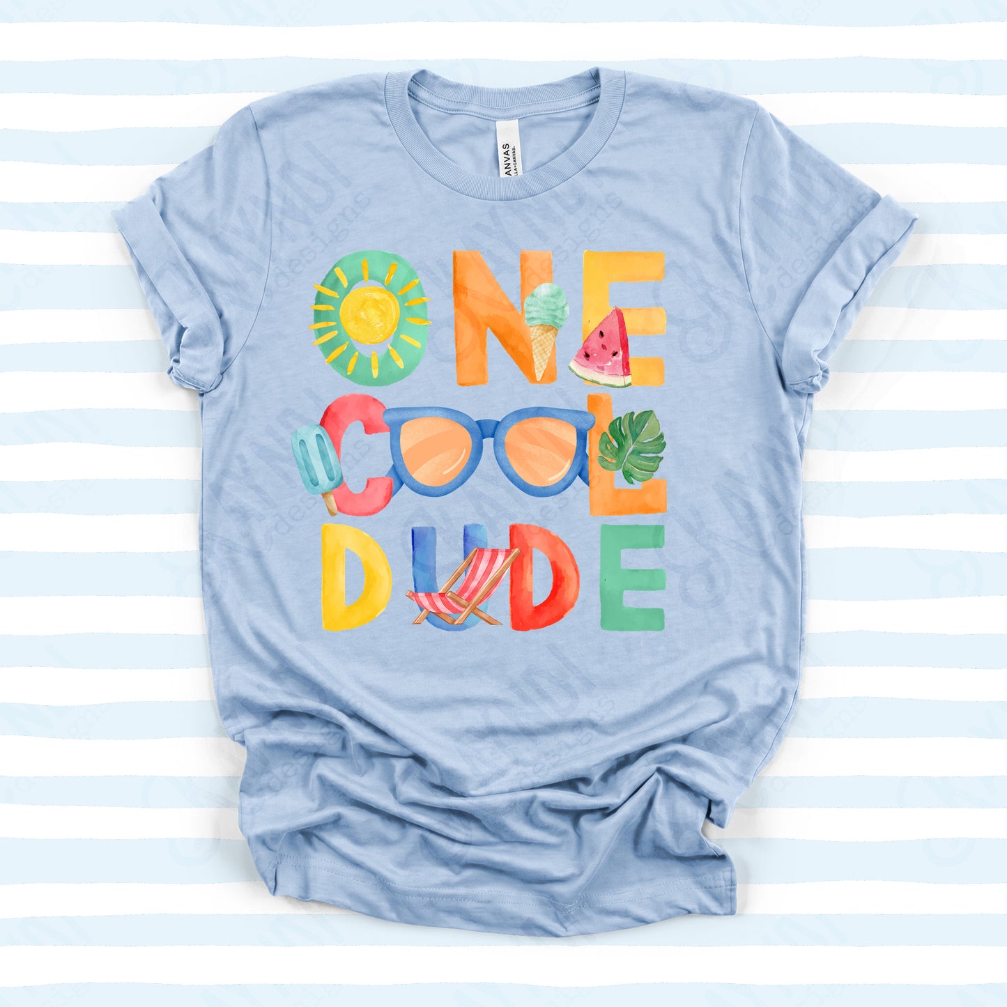 One Cool Dude PNG Digital Download Sublimation DTF Print Summer Color Fun