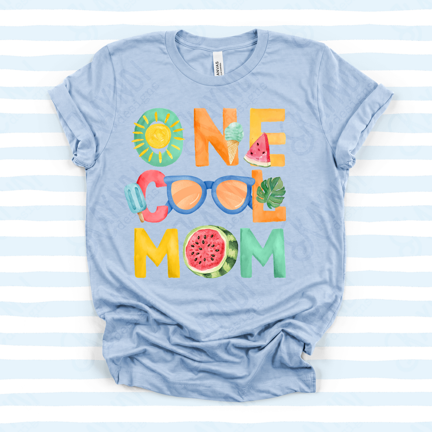 One Cool Mom PNG Digital Download Sublimation DTF Print Summer Color Fun