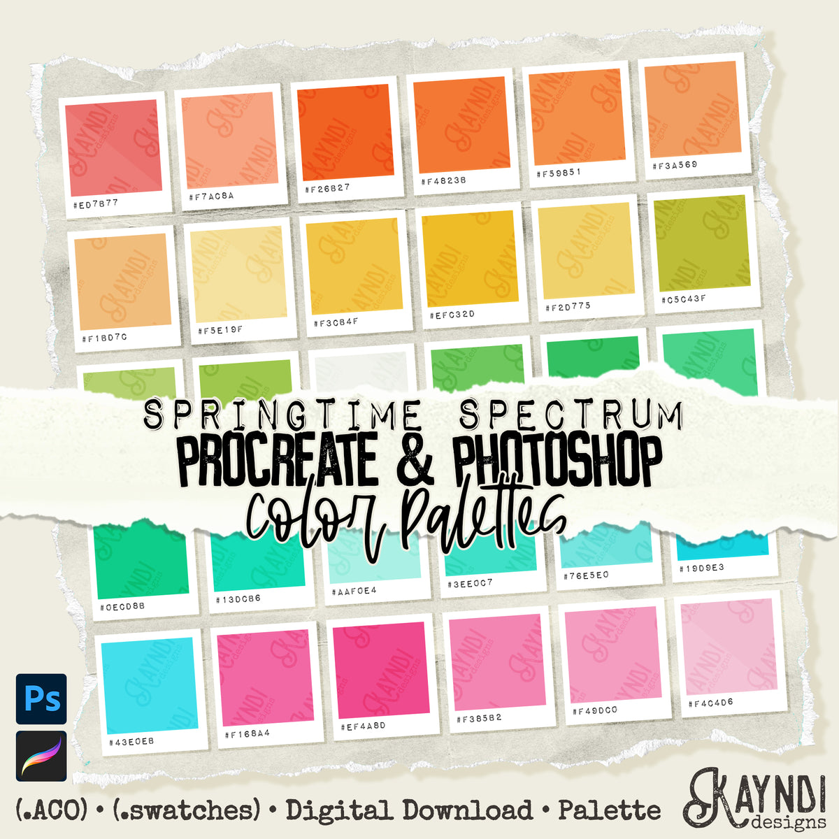 Springtime Spectrum Swatches iPad Design Procreate & Photoshop Color P ...