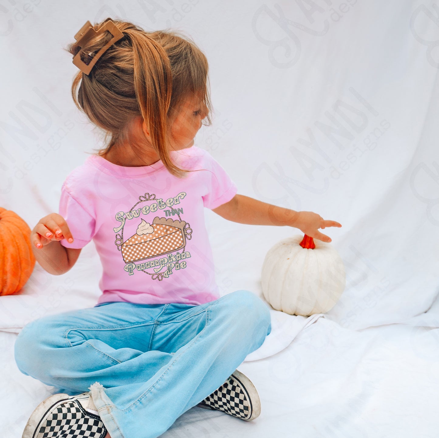 Sweeter Than Pumpkin Pie Sublimation Design PNG Digital Download Printable Preppy Thanksgiving