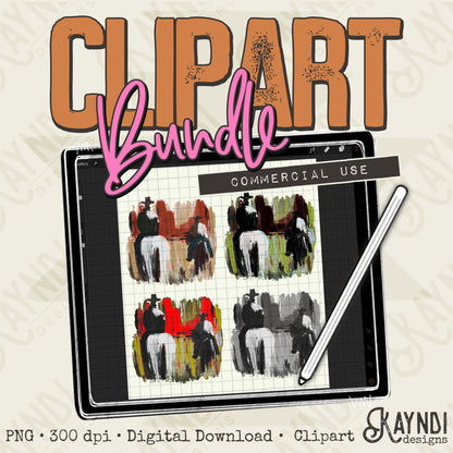 Abstract Cowboys Clipart Element PNG Digital Downloads Elements Fillers Commercial Use
