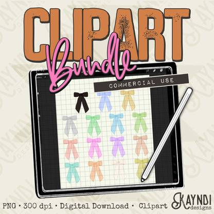 Bow Bundle Element PNG Digital Downloads Elements Commercial Use Ribbons Coquette
