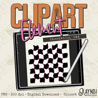 Check Background Element PNG Digital Downloads Elements Commercial Use Checkered Retro