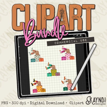 Cowgirl Party Clipart Element Bundle PNG Digital Downloads Elements Fillers Commercial Use