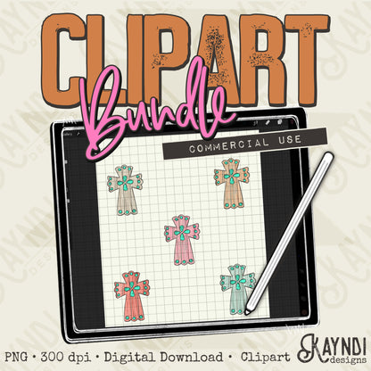 Cross Wood Bundle PNG Digital Downloads Elements Commercial Use Faith Religion