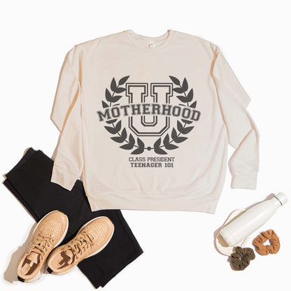 Motherhood University Teenager 101 Sublimation Design PNG Digital Download Printable Mother Hood Mama Mom Momma Toddler Baby Tired  Mom Life