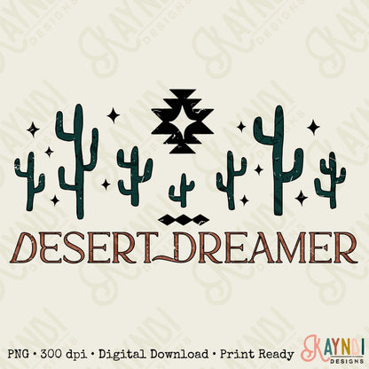 Desert Dreamer Sublimation Design PNG Digital Download Printable Retro Adventure Snake Cactus Aztec Western Southern Country Vibes Boho Boho