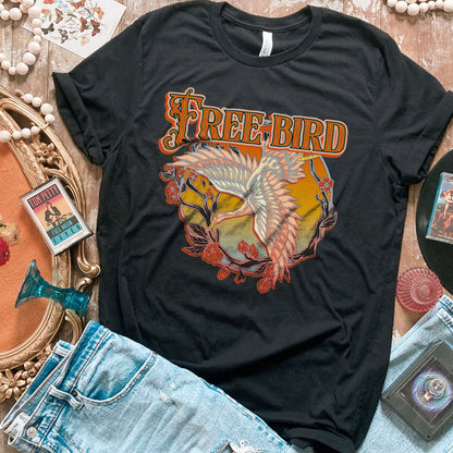Freebird Sublimation Design PNG Digital Download Printable Vintage Retro Groovy Rock 70s 80s Hippie Band Southern Country Music Band
