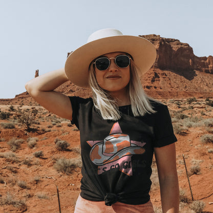 Let's Go Girls Pink Sublimation Design PNG Digital Download Printable 90s Country Cow Print Cowgirl Hat Cowboy Retro Southern Star