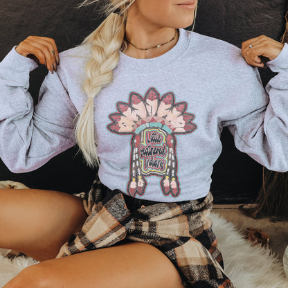 Little Feathered Indians Sublimation Design PNG Digital Download Printable Tribal Headdress Feathers Country Western Southern Folk Boho