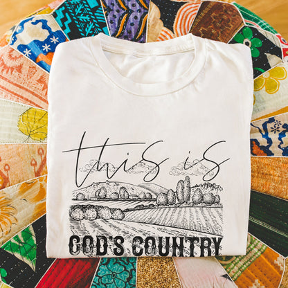 This is Gods Country | Sublimation Design PNG Digital Download Printable | Farm Farmer Country Southern Christian Faith Single Color Barn