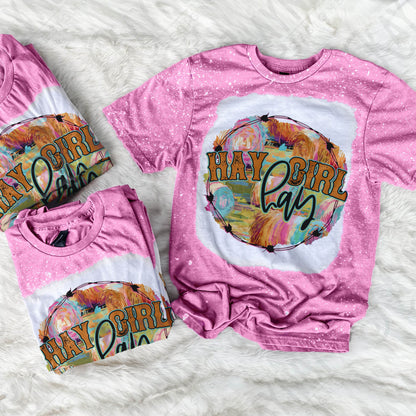 Hay Girl Hay Sublimation Design PNG Digital Download Printable Country Farm Girl Preppy Southern Barb Wire Cowgirl Pink Teal Small Town