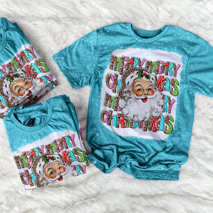 Merry Merry Christmas Santa Sublimation Design PNG Digital Download Printable Leopard Cheetah Bright Retro Vintage Santa Claus Merry Xmas