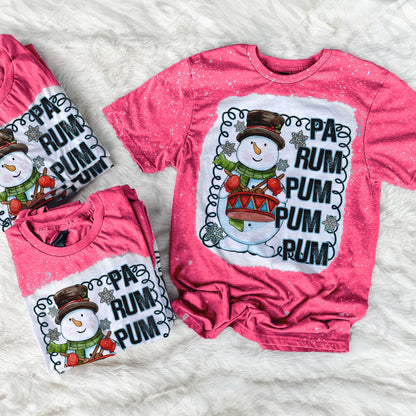 Pa Rum Pum Pum Pum Snowman Drummer Boy Red Sublimation Design PNG Digital Download Printable Cute Kids Chrismtas Design Winter Doodle Snow