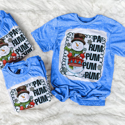 Pa Rum Pum Pum Pum Snowman Drummer Boy Red Sublimation Design PNG Digital Download Printable Cute Kids Chrismtas Design Winter Doodle Snow