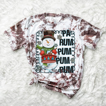 Pa Rum Pum Pum Pum Snowman Drummer Boy Red Sublimation Design PNG Digital Download Printable Cute Kids Chrismtas Design Winter Doodle Snow